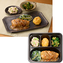 よつば食堂 たらハンバーグの野菜あんかけ