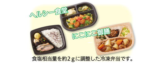 食塩相当量を約2gに調整したヘルシー食堂・にこにこ御膳