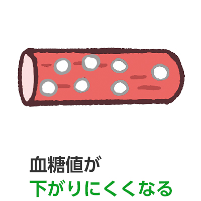 血糖値が下がりにくくなる