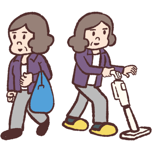 画像：買い物や家事で身体を動かす