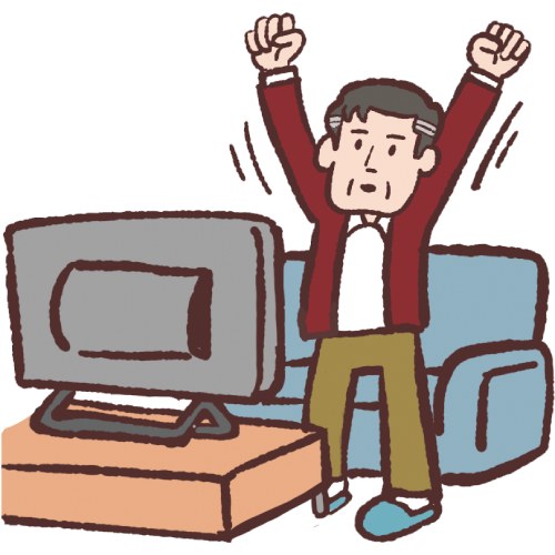 画像：テレビを見ているときに30分ごとに立ち上がる