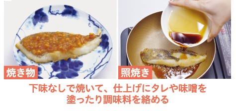 焼き物や照り焼きは仕上げに調味料を
