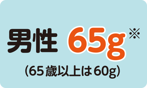 男性65g※(65歳以上は60g)