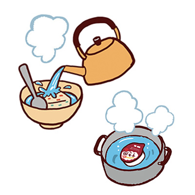 お湯があれば食べられる食品