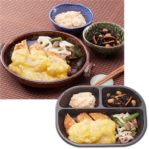 ヘルシー食堂 三元豚のカツとじ